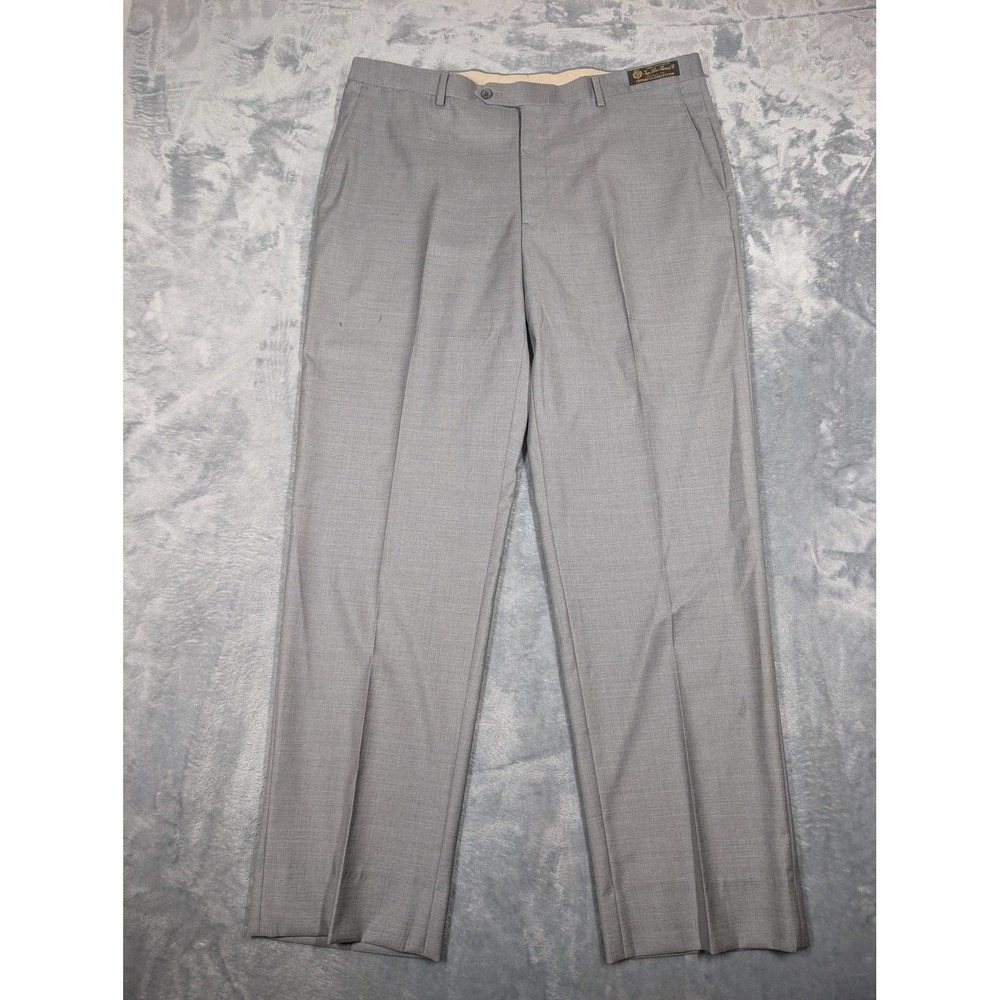 Loro Piana Cremieux Pants Mens 38x32 Gray Wool Flat Front Straight Leg Formal